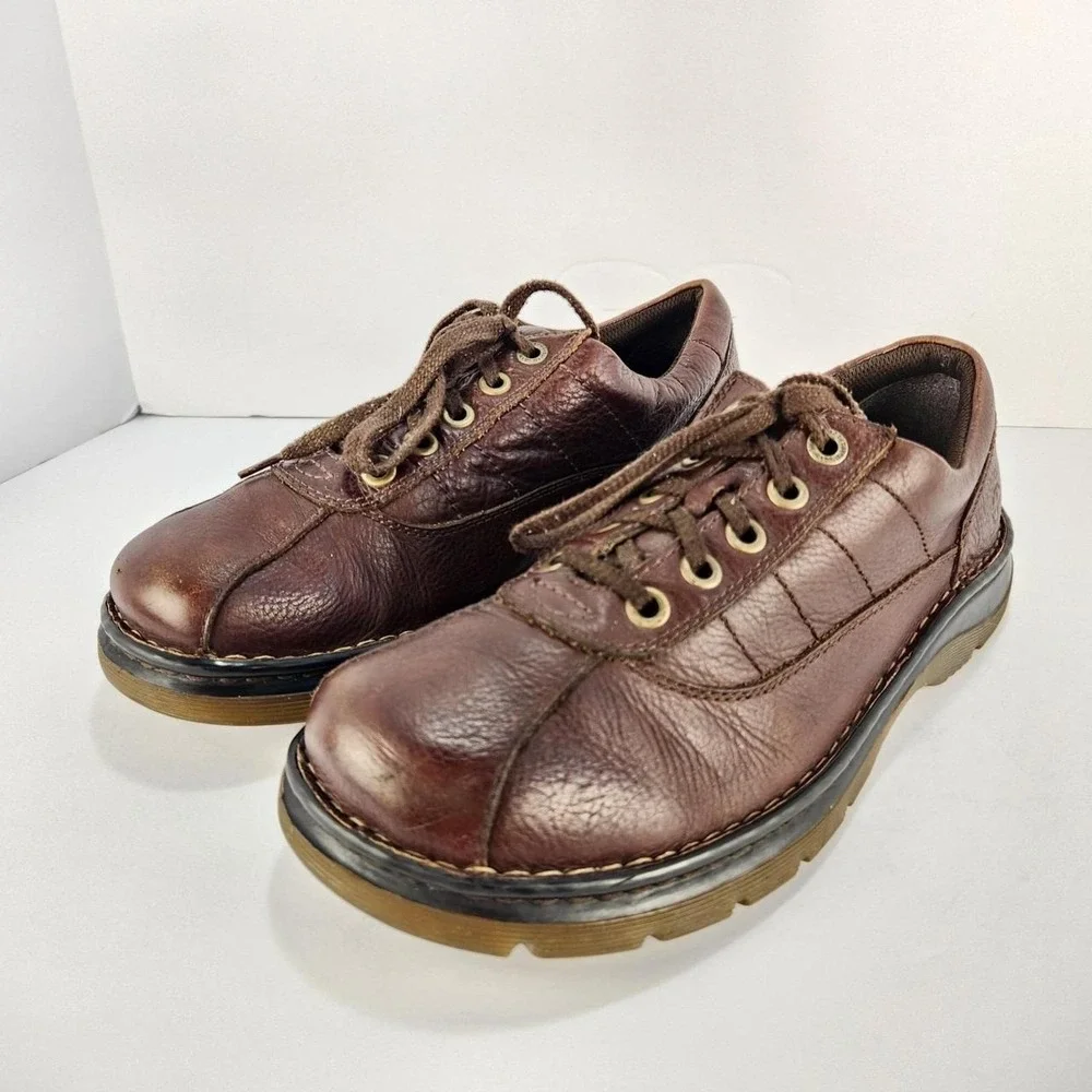 Dr. Martens John Brown Leather Oxford Shoes Men's Size 10 Casual Comfort Lace Up